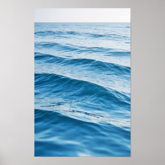 Affiche Waves Océan Nature Mer Bleu Eau Surface Plage (Devant)