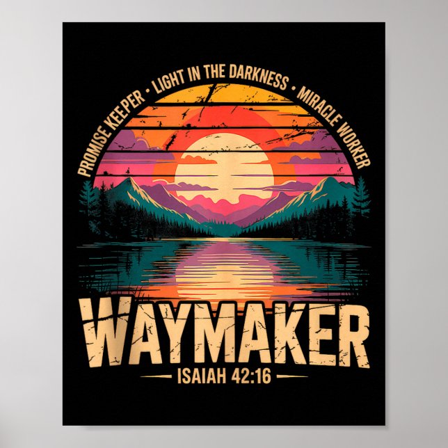Affiche Waymaker Promise Keeper Miracle Worker God Christi (Devant)
