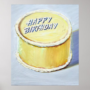 Affiche wayne thiebaud - gâteau d'anniversaire 1975