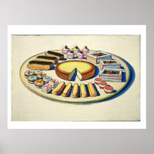 Affiche wayne thiebaud - pâtisseries françaises 1963