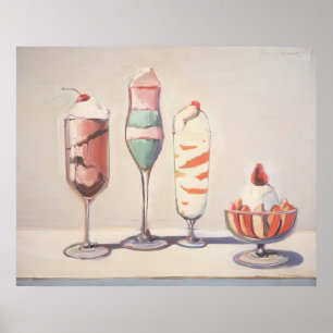 Affiche wayne thiebaud - quatre sundaes