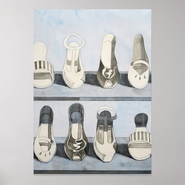 Affiche wayne thiebaud - rangées de chaussures 1975 (Devant)