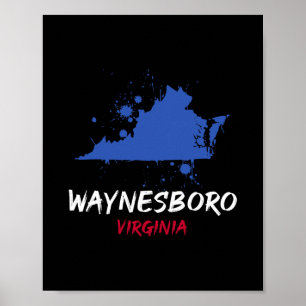 Affiche Waynesboro Virginie Va Tache de peinture Souvenir
