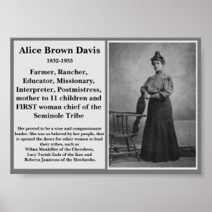Affiche #WCW Alice Brown Davis Seminole Chef Amérindien.