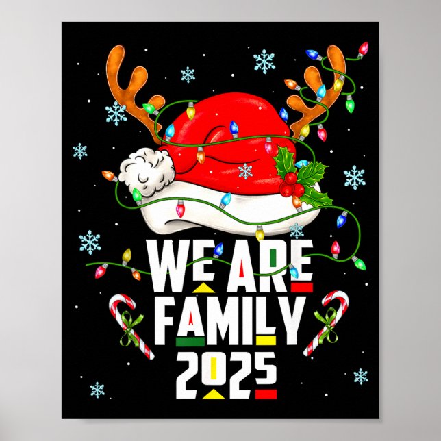 Affiche We Are Family 2025 Black Christmas Tree Santa Pjs  (Devant)