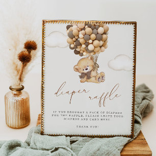 Affiche We Can Bearly Wait Baby Shower Diaper Raffle