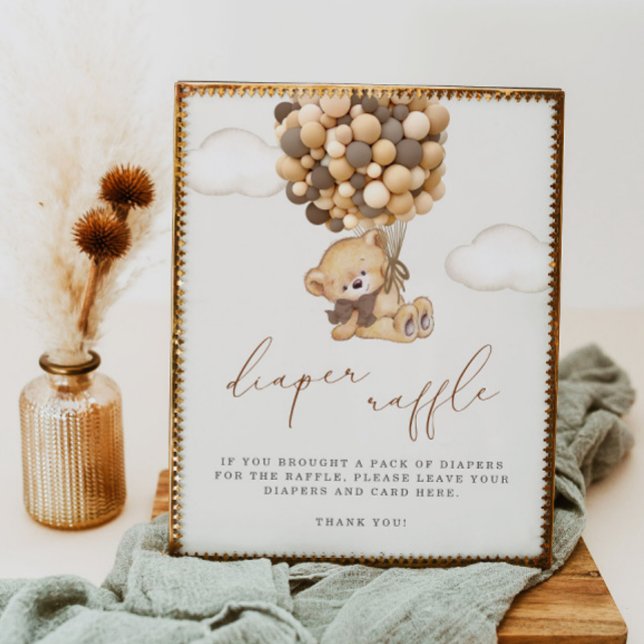 Affiche We Can Bearly Wait Baby Shower Diaper Raffle (Créateur téléchargé)