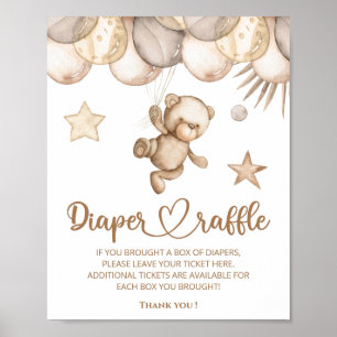 Affiche We can bearly wait diaper raffle