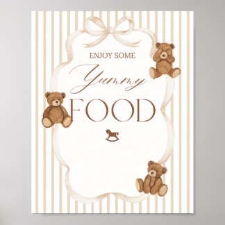 Affiche We Can Bearly Wait Elegant Baby Shower food