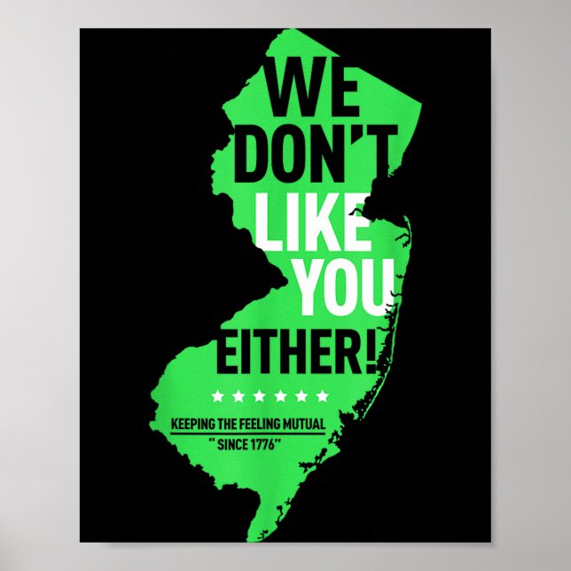 Affiche We Don't Like You Either New Jersey New York Rival (Devant)