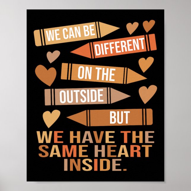 Affiche We Have The Same Heart Inside Unity Black History  (Devant)