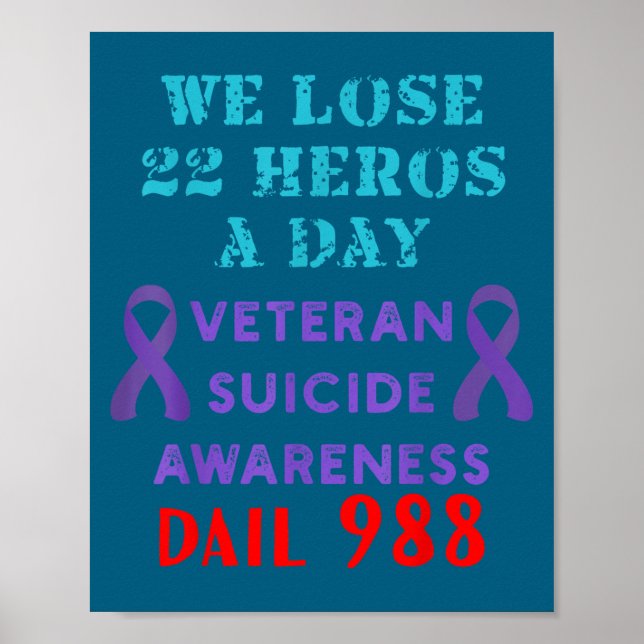 Affiche We Lose 22 Heros A Day Veteran Suicide Prevention  (Devant)