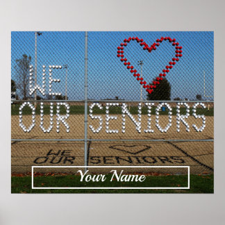 Affiche We Love Our Seniors Personnalisé Nom couleur photo