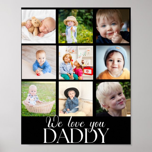 Affiche We Love You Daddy Beautiful Collage 9 Photos T Shi (Devant)