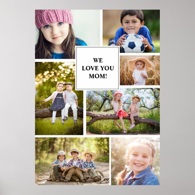 Affiche We Love You Mom 7 Photo Child Family (Devant)