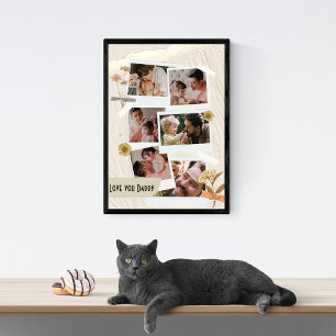 Affiche We Love You Papa Photo Collage