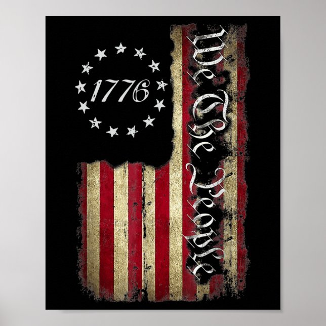 Affiche We The People 1776 Shirt American Flag 4 juillet (Devant)
