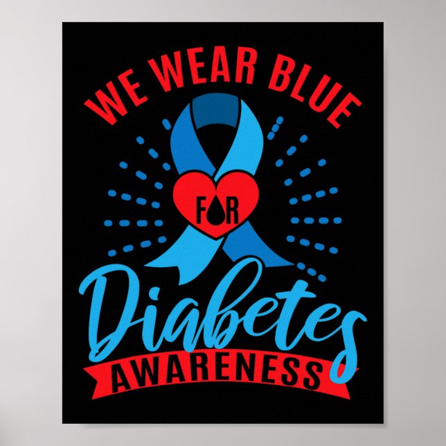 Affiche We Wear Blue For Diabetes Awareness  (Devant)