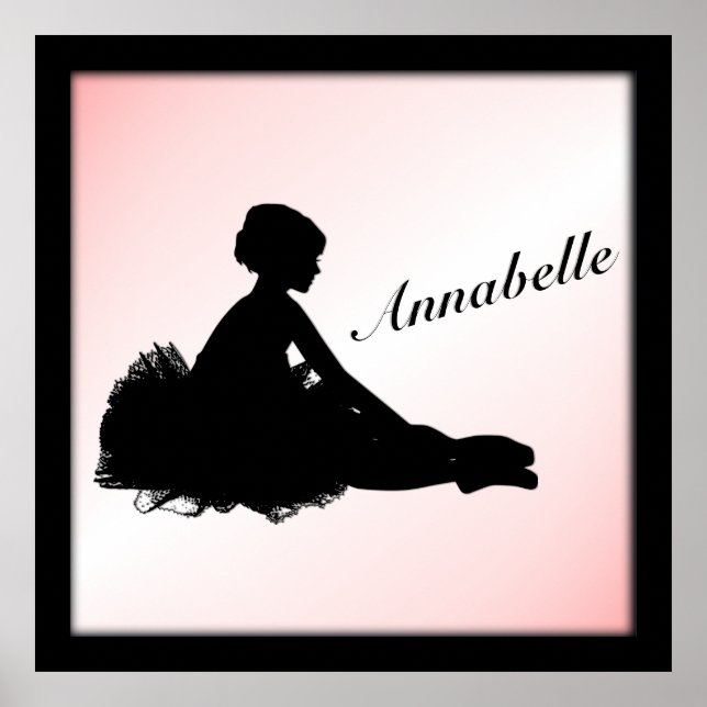 Affiche Weary Ballerina Personalized w Name Pink (Devant)