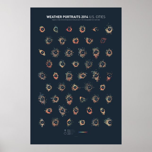 Affiche Weather Portraits 2014: U.S. Cities (Devant)