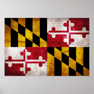 Affiche Weathered Maryland Flag