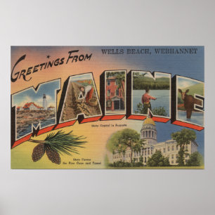 Affiche Webhannet, Maine (Wells Beach)