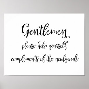 Affiche Wedding bathroom basket sign   Gentlemen