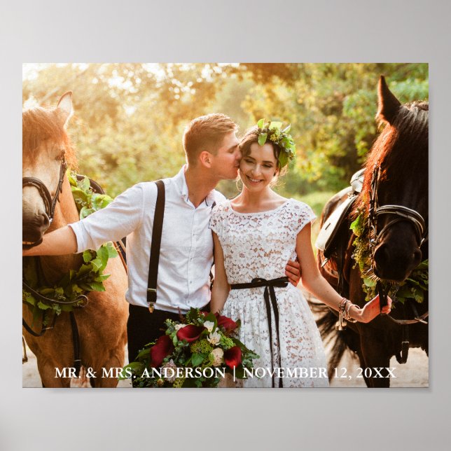 Affiche Wedding Bride and Groom Photo Mr. and Mrs. (Devant)