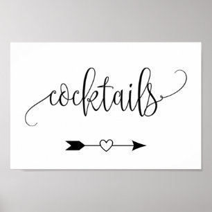 Affiche Wedding Cocktails Directional Sign