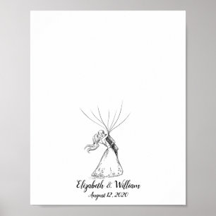 Affiche Wedding Couple Fingerprint Guestbook