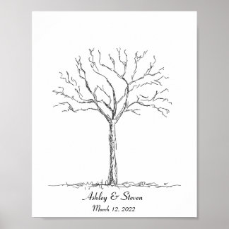 Affiche Wedding Fingerprint Tree