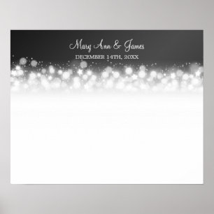 Affiche Wedding Guestbook  Magic Sparkle Black