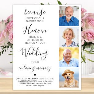 Affiche Wedding Memorial Custom 4 Photo Collage Heaven 