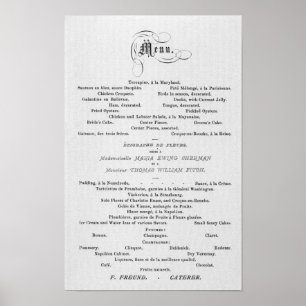 Affiche WEDDING MENU in French theme 1874