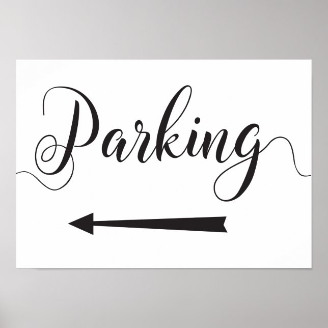 Affiche Wedding Parking Directions Sign Left Arrow (Devant)