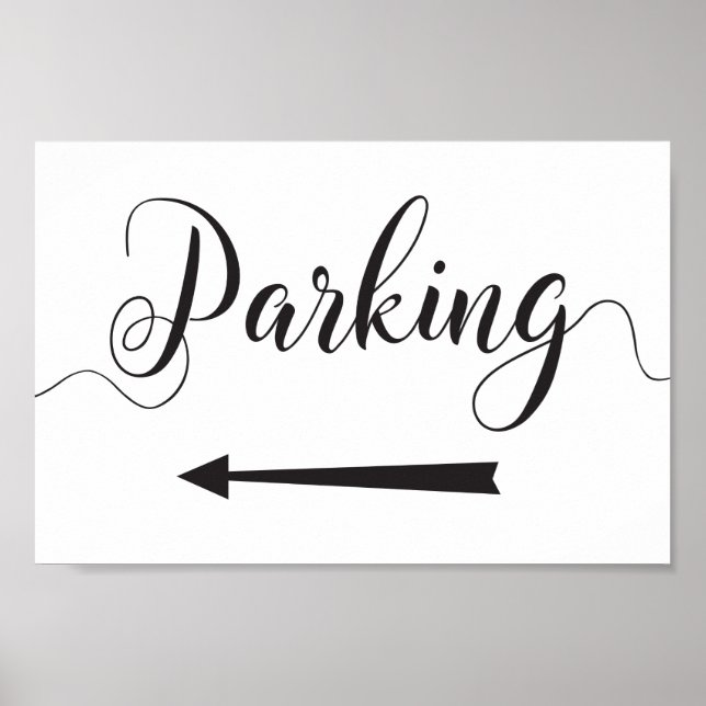 Affiche Wedding Parking Directions Sign Left Arrow (Devant)