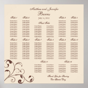 Affiche Wedding Reception Seating Chart - Square