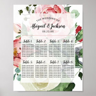 Affiche Wedding Reception Table Number Seating Chart Sign