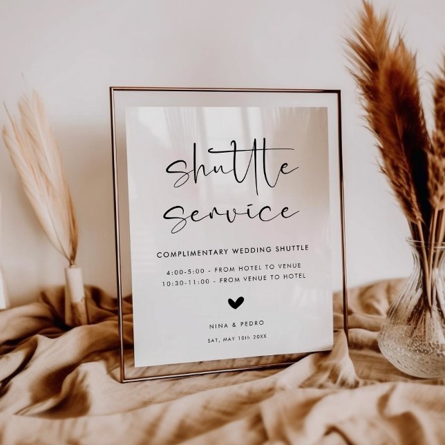 Affiche Wedding Shuttle Service Sign (Créateur téléchargé)