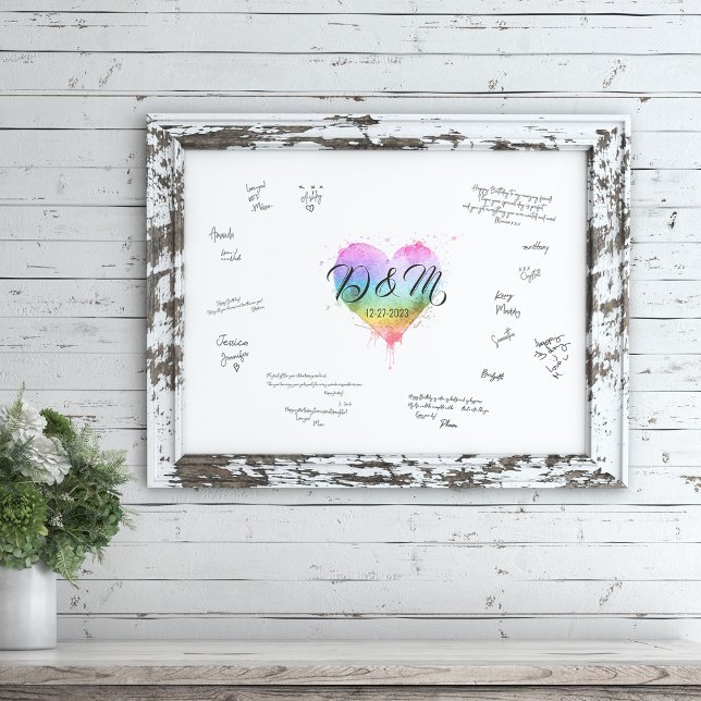Affiche Wedding Welcome Guestbook Rainbow, LGBT Pride Sign (Créateur téléchargé)
