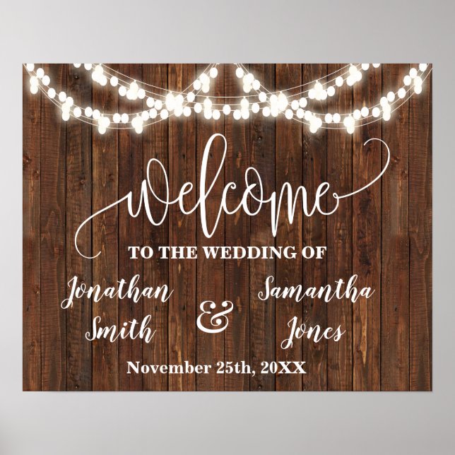 Affiche Wedding Welcome sign Western Country Bridal  (Devant)
