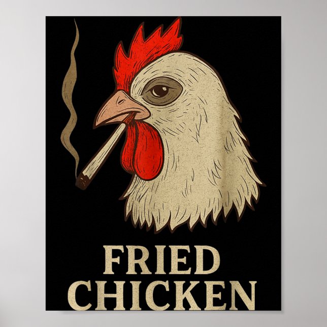 Affiche Weed Meme Funny Fried Chicken Smoking  (Devant)