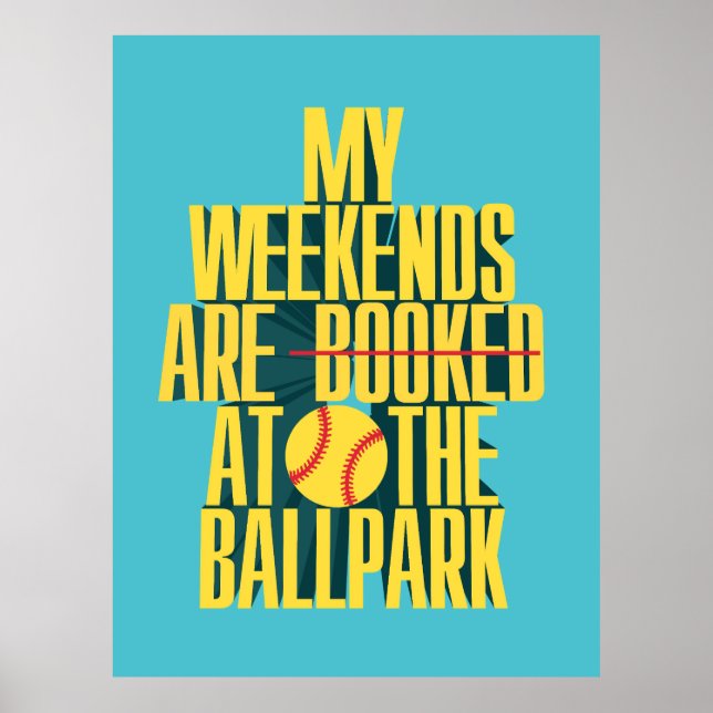 Affiche Week-end de softball amusant au terrain de balle (Devant)