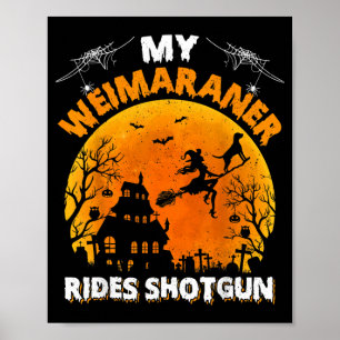 Affiche Weimaraner fait du cheval drôle Chien Weimaraner