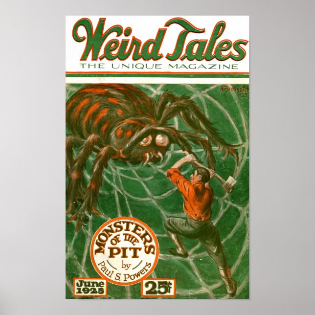 Affiche Weird Tales 1925 Couverture - Monstres de la Fosse (Devant)