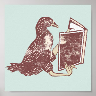 Affiche Weka Bird Lire un livre
