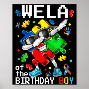 Affiche Wela du garçon d'anniversaire morceau de puzzle de