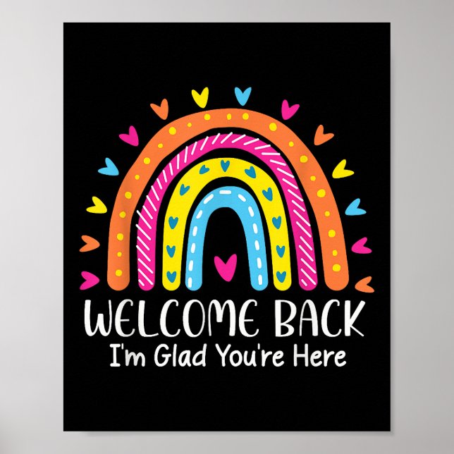 Affiche Welcome Back I'm Glad You're Here First Day Of Sch (Devant)