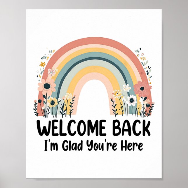 Affiche Welcome Back I'm Glad You're Here Teacher 1st Day  (Devant)