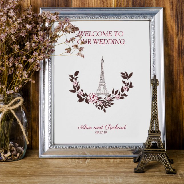 Affiche Welcome Guest Board Parisian Inspired Design (Créateur téléchargé)